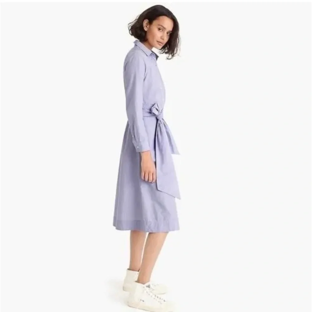 Classic cotton tie-waist shirtdress w/POCKETS. Size 14 (fits small) - Picture 5 of 11